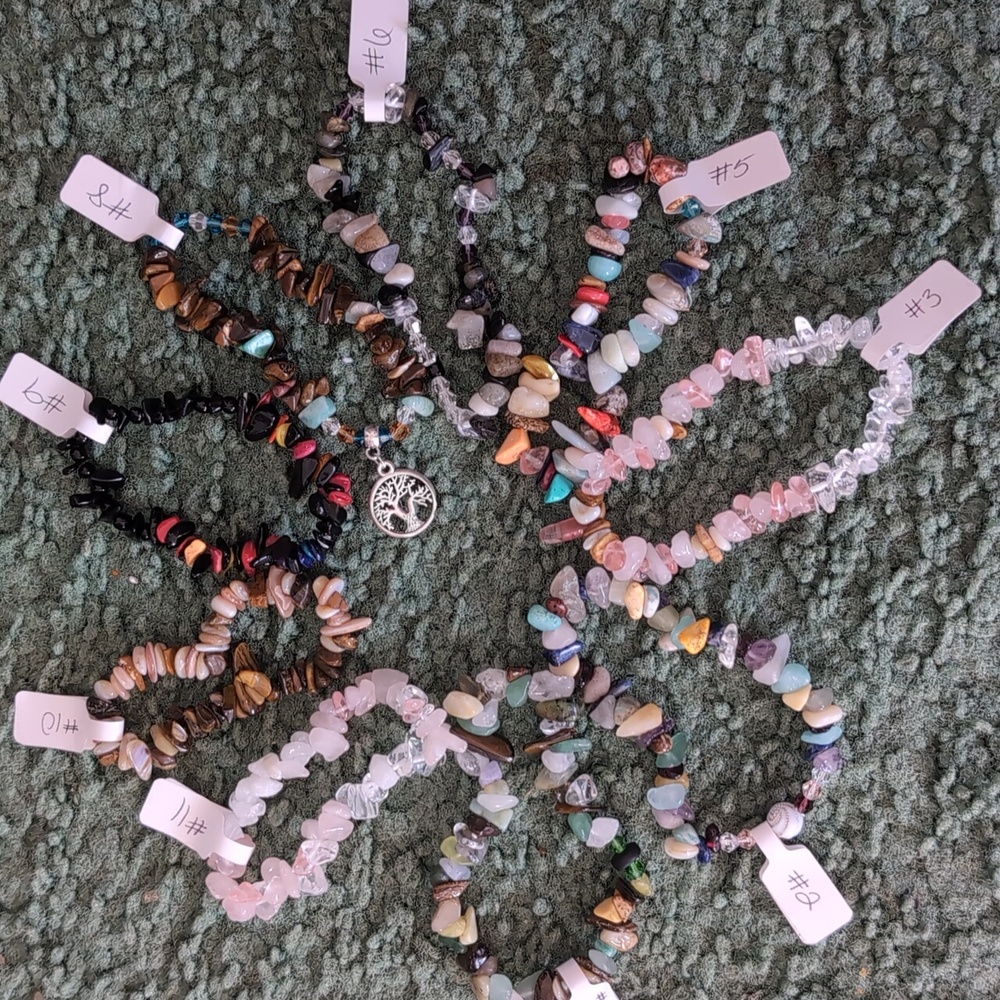 Handmade stretchy stone bead bracelets